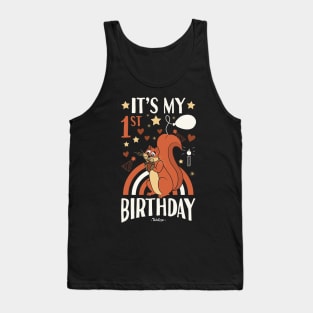 1st Birthday Squirrel Tank Top